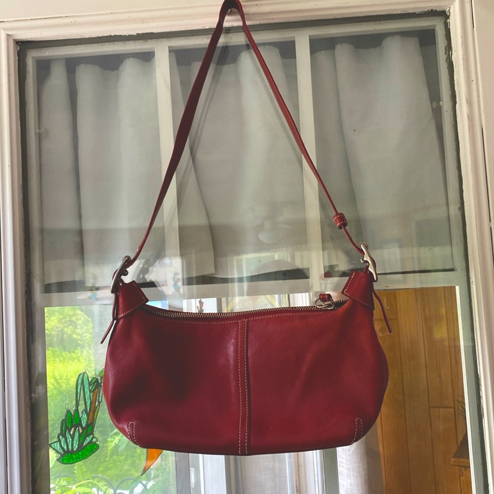Coach bag red color 12” x 6” which strap everything works